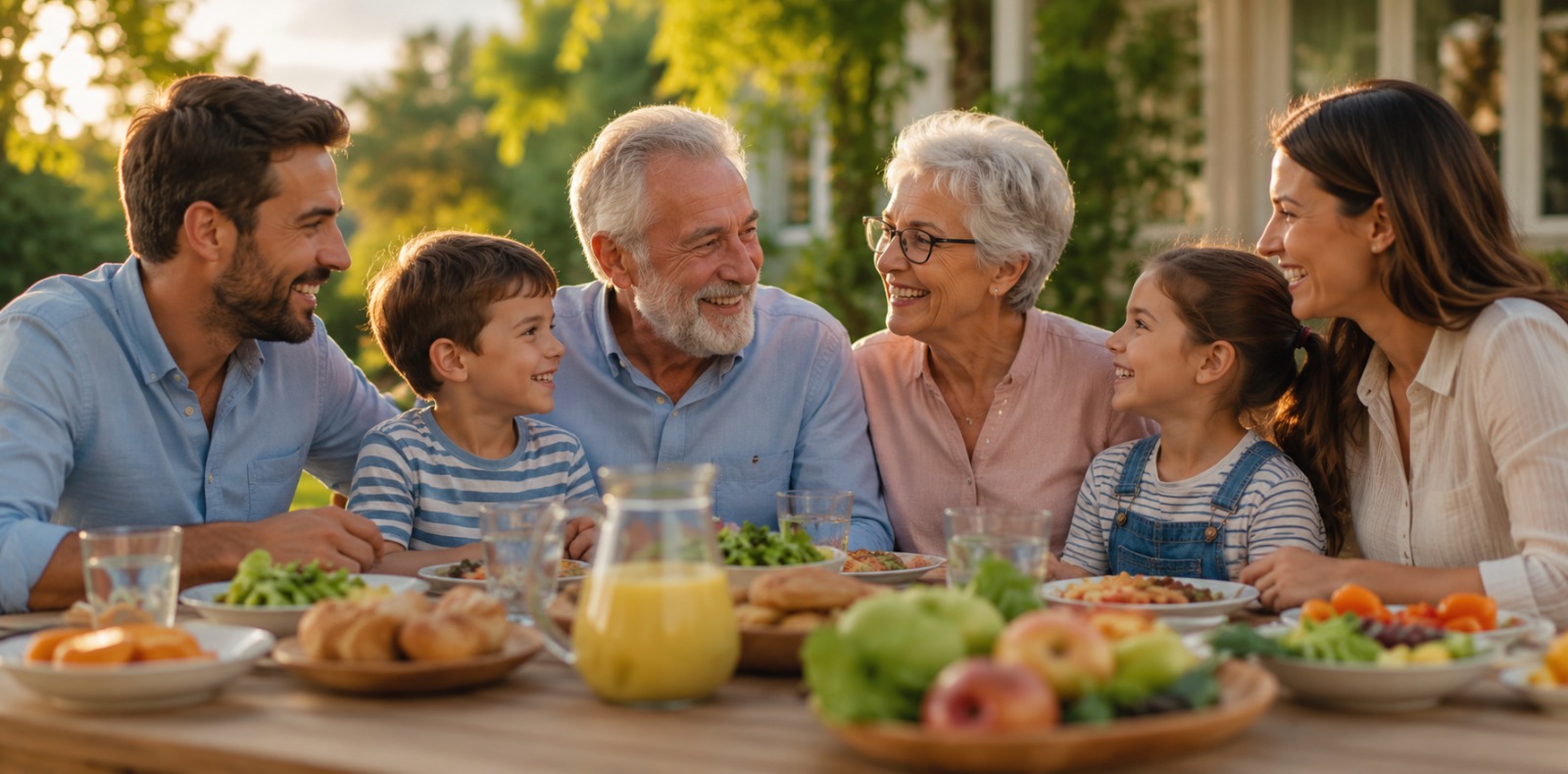 Smiling senior couple embracing outdoors